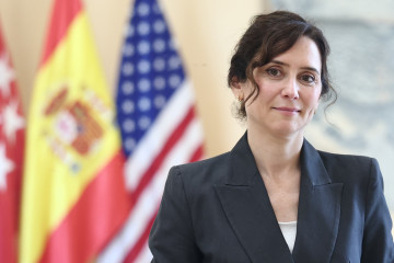 La presidenta de la Comunidad de Madrid, Isabel Díaz Ayuso, mantiene un encuentro con el alcalde de Dallas (Estados Unidos), Eric Johnson, a 30 de abril de 2026, en Madrid (España).