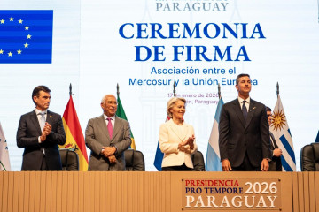 Archivo - Firma del acuerdo de libre comercio UE-Mercosur en Asunción (Paraguay).