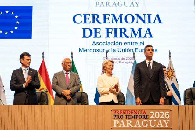 Archivo - Firma del acuerdo de libre comercio UE-Mercosur en Asunción (Paraguay).