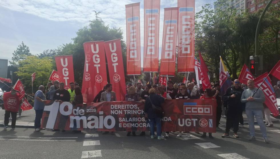 Manifestación convocada por UGT y CCOO por el 1 de Mayo