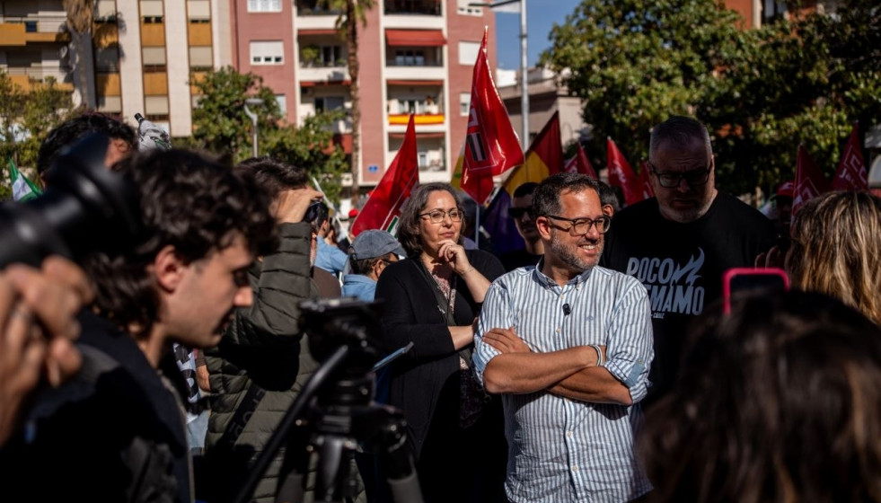 José Ignacio García en la manifestación del 1 de mayo en Jaén.