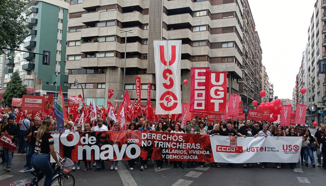 EuropaPress 7489129 cabecera manifestacion mayo murcia
