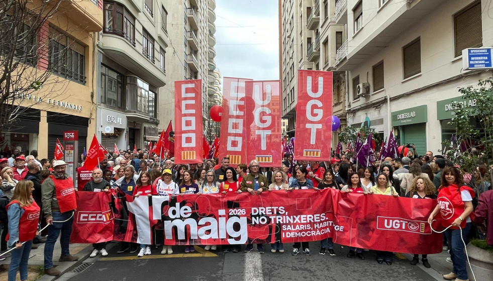 Manifestación del Primero de Mayo en València