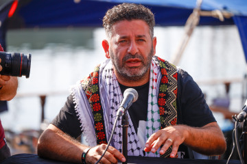 Archivo - El activista de la Global Sumud Flotilla, Saif Abukeshek