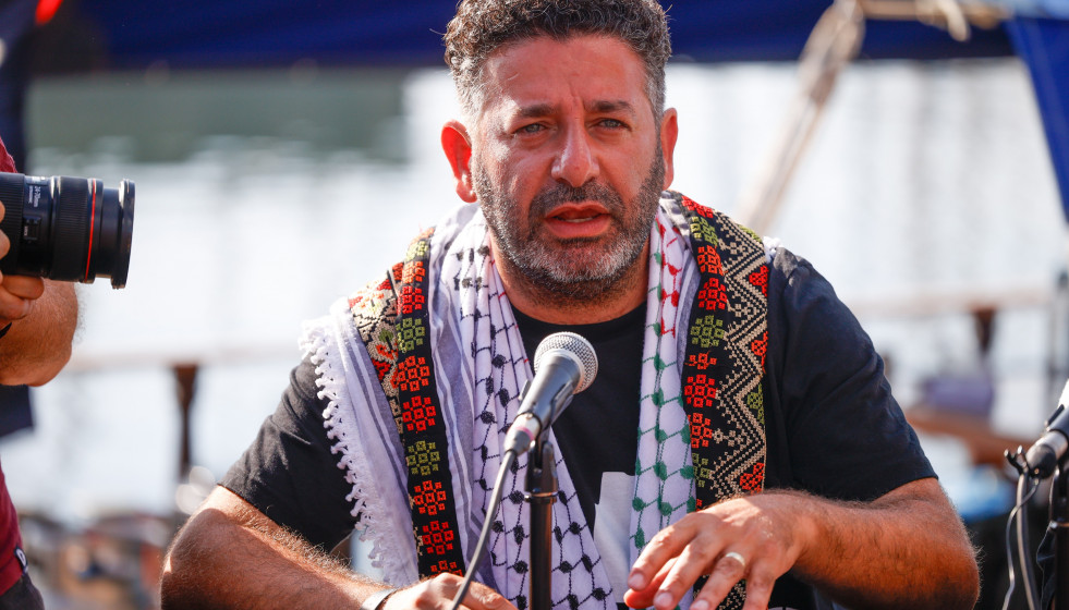 Archivo - El activista de la Global Sumud Flotilla, Saif Abukeshek