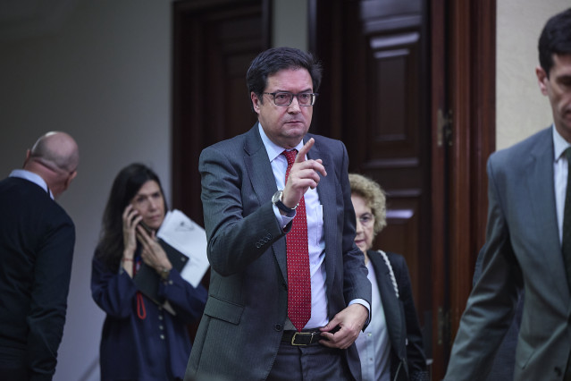 El ministro para la Transformación Digital y de la Función Pública, Óscar López, durante la inauguración de la primera reunión del Panel de Expertos en IA de Naciones Unidas, que se celebra en el Congreso, a 22 de abril de 2026, en Madrid (España).