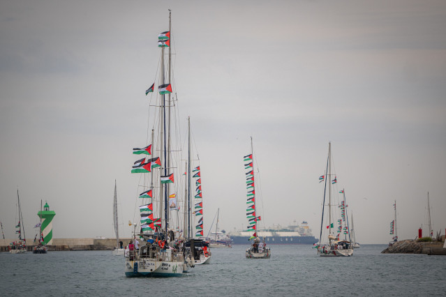 Barcos de la segunda expedición de la Global Sumud Flotilla en Barcelona (archivo)