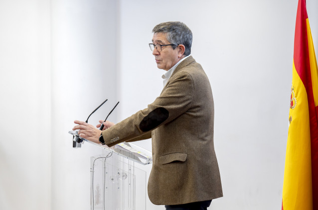 El portavoz del PSOE en el Congreso, Patxi López, durante una rueda de prensa en el Congreso de los Diputados, a 28 de abril de 2026, en Madrid (España).