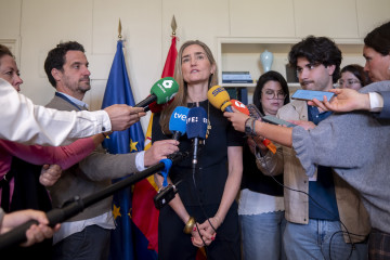La vicepresidenta tercera y ministra para la Transición Ecológica y el Reto Demográfico, Sara Aagesen, ofrece declaraciones tras una reunión con agentes del sector gasista y del sector petrolero, 