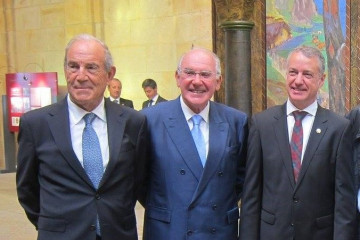 Los lehendakaris Carlos Garikoetxea, José Antonio Ardanza e Iñigo Urkullu