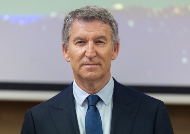 El presidente del PP, Alberto Núñez Feijóo, inaugura la jornada ‘A un año del gran apagón’, a 27 de abril de 2026, en Madrid (España). El acto ha sido organizado por el Grupo Parlamentario Popular.