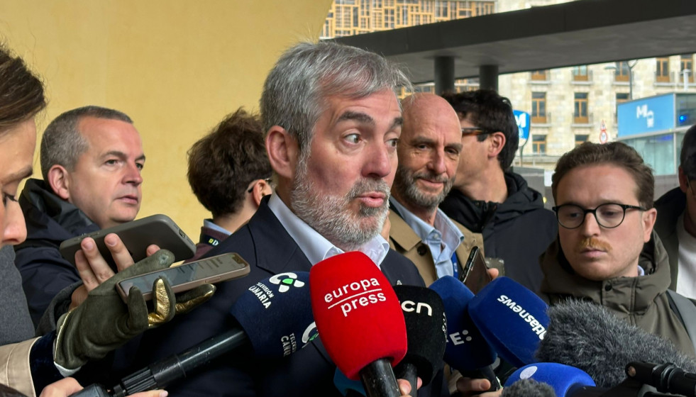 El Presidente De Canarias, Fernando Clavijo, Ofrece Declaraciones A Los Medios En Bruselas