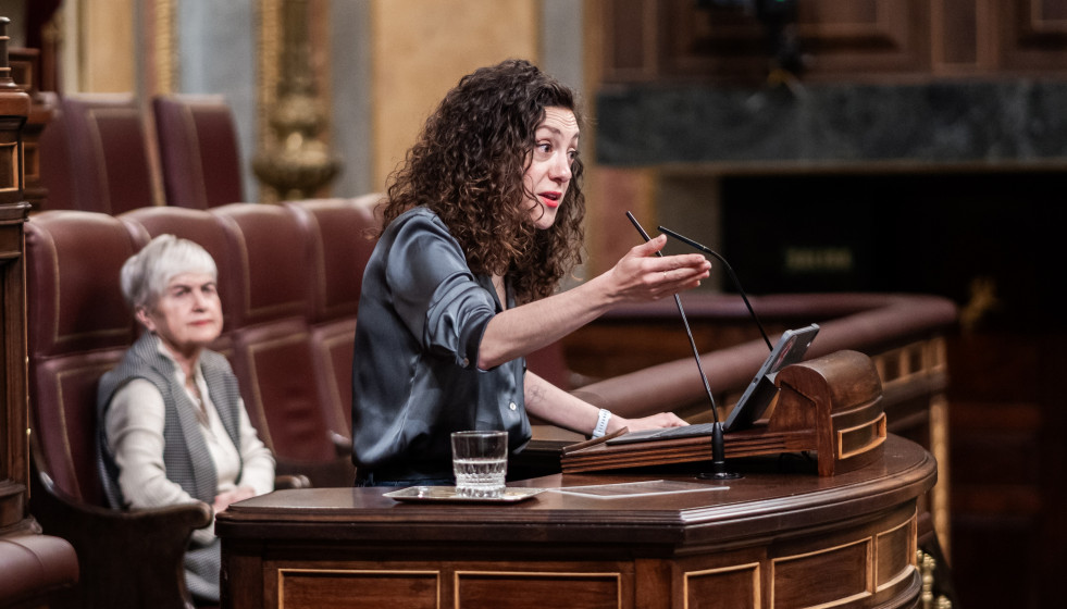 Archivo - La diputada de Sumar Aina Vidal interviene durante una sesión plenaria, en el Congreso de los Diputados, a 26 de marzo de 2026, en Madrid (España).