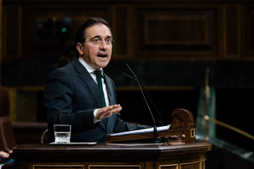 El ministro de Asuntos Exteriores, Unión Europea y Cooperación, José Manuel Albares, durante una sesión plenaria en el Congreso, a 7 de mayo de 2026, en Madrid (España). La sesión cuenta con la 