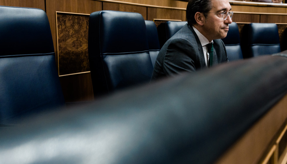 El ministro de Asuntos Exteriores, Unión Europea y Cooperación, José Manuel Albares, durante una sesión plenaria en el Congreso, a 7 de mayo de 2026, en Madrid (España).