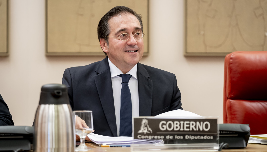 Archivo - El ministro de Exteriores, Unión Europea y Cooperación, José Manuel Albares, comparece en la Comisión de Asuntos Exteriores, en el Congreso de los Diputados, a 4 de octubre de 2024, en M