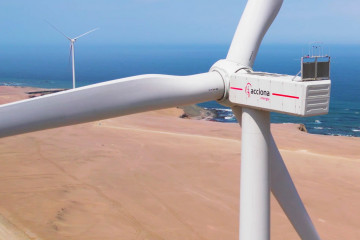 Archivo - Aerogenerador de Acciona Energía