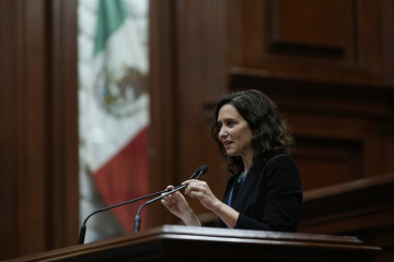 La presidenta de la Comunidad de Madrid, Isabel Díaz Ayuso, tras recibir la Medalla de Aguascalientes en México.