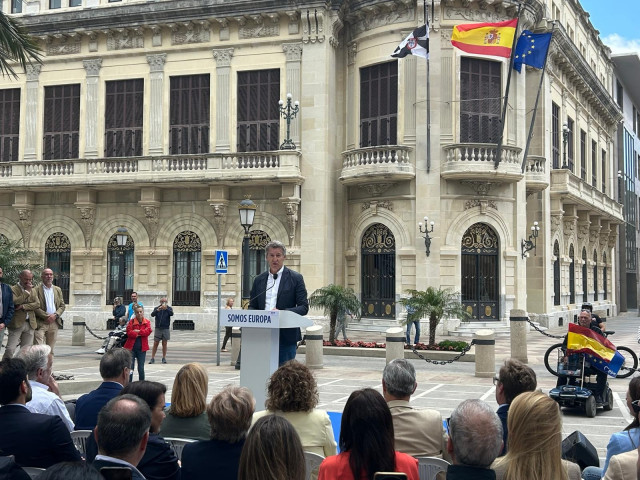 El presidente del Partido Popular en España, Alberto Núñez Feijóo, durante un acto en Ceuta.