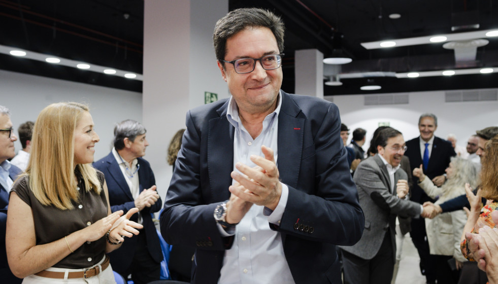 El secretario general del PSOE-M, Óscar López, durante la jornada 'La Europa que soñamos, la Europa que defendemos', en la sede del PSOE-M, a 8 de mayo de 2026, en Madrid (España). Foto de archivo