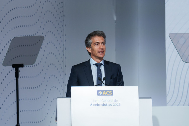 El consejero delegado Juan Santamaría Cases durante la junta de accionistas de ACS, en Ifema Madrid, a 8 de mayo de 2026, en Madrid