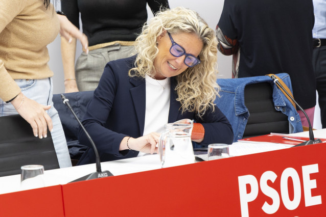 La portavoz de la Ejecutiva Federal del PSOE, la diputada socialista Montse Mínguez, en la sede del partido.