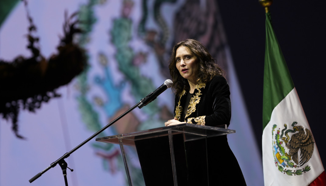 Lla presidenta de la Comunidad de Madrid, Isabel Díaz Ayuso, en Ciudad de México, donde ha participado en la “Celebración por la EvangelizaciónY el Mestizaje en México: Malinche y Cortés”