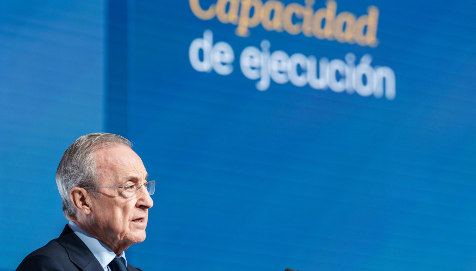 El presidente de ACS, Florentino Pérez, durante la junta de accionistas de ACS, en Ifema Madrid, a 8 de mayo de 2026