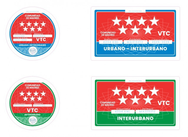 Nuevos distintivos de VTC en la Comunidad