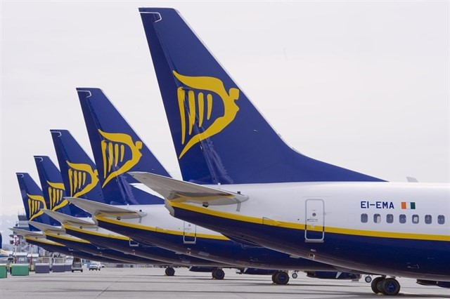 Archivo - Aviones de Ryanair.