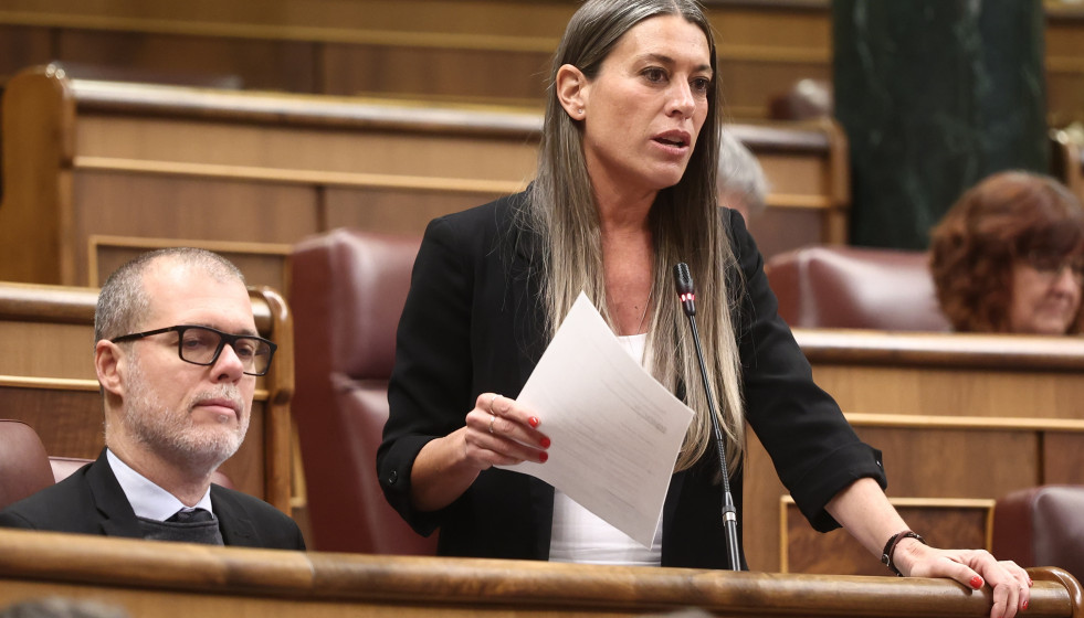 Archivo - La portavoz de Junts en el Congreso, Miriam Nogueras, durante una sesión de control al Gobierno, en el Congreso de los Diputados, a 25 de febrero de 202, en Madrid (España).