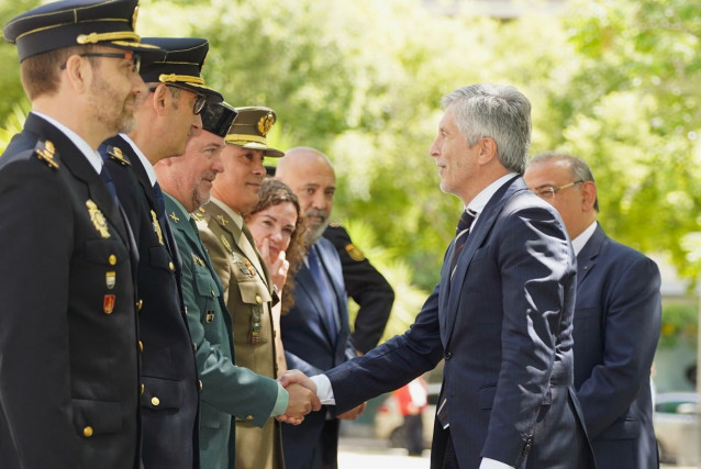 El ministro del Interior, Fernando Grande-Marlaska, llega al acto de toma de posesión del nuevo jefe superior de la Policía Nacional de Baleares, José Antonio Puebla, este jueves 14 de mayo en Palma.