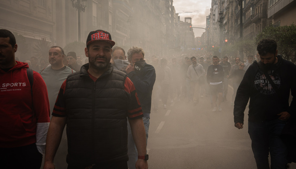 Manifestación del sector del Metal en Vigo, a 14 de mayo de 2026.