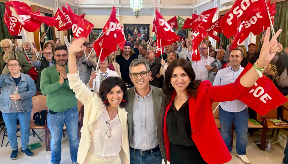 El ministro de la Presidencia, Justicia y Relaciones con las Cortes, Félix Bolaños, en un acto de campaña por el 17M.