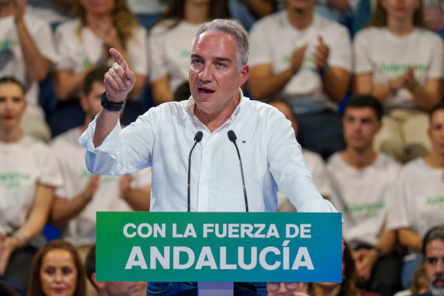 El vicesecretario de Política Autonómica y Local y Análisis Electoral del PP, Elías Bendodo, en un acto de partido. Imagen de archivo.
