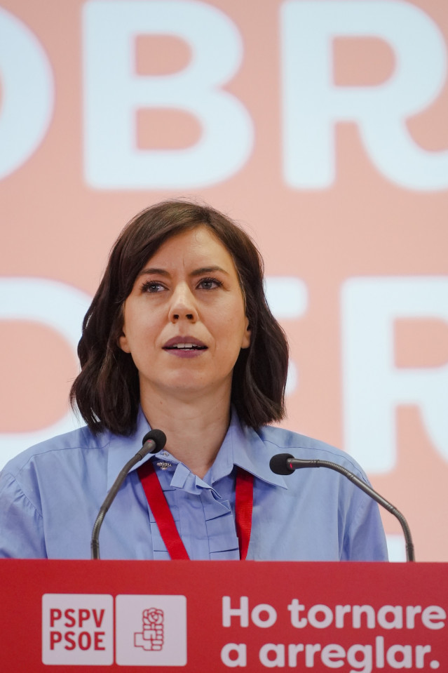 La secretaria general del PSPV-PSOE, Diana Morant, durante el Comité Nacional del PSPV, en la sede de UGT-PV, a 9 de mayo de 2026, en Valencia