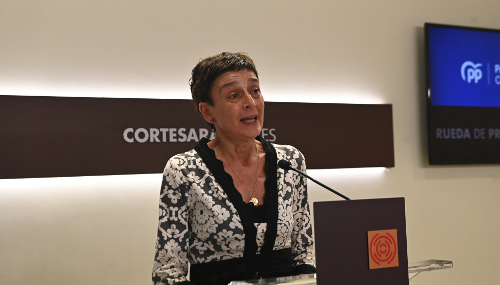 La portavoz del PP en las Cortes de Aragón, Ana Marín,  en una comparecencia reciente.