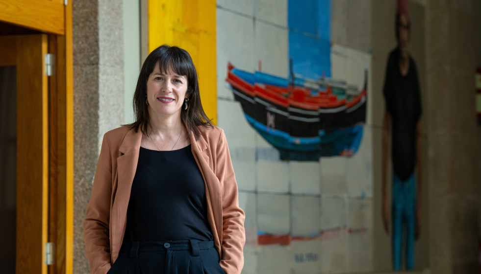 La portavoz de BNG, Ana Pontón, posa para Europa Press, en Santiago de Compostela, A Coruña, Galicia.