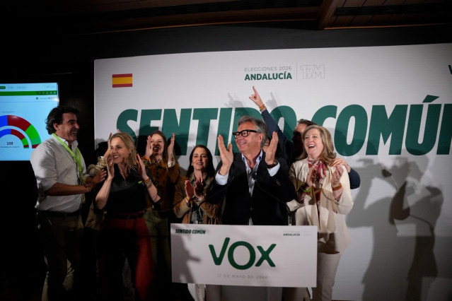 El candidato de Vox en Andalucía, Manuel Gavira, tras los resultados electorales