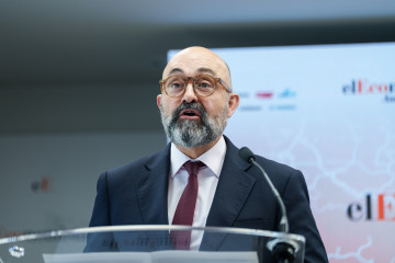 El presidente de ADIF, Luis Pedro Marco, durante la jornada empresarial ‘El sistema ferroviario español: Balance y futuro’, en la sede del El Economista, a 19 de mayo de 2026, en Madrid (España)