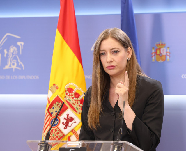 La portavoz del PP en el Congreso, Ester Muñoz, durante una rueda de prensa en el Congreso de los Diputados, a 19 de mayo de 2026, en Madrid (España).