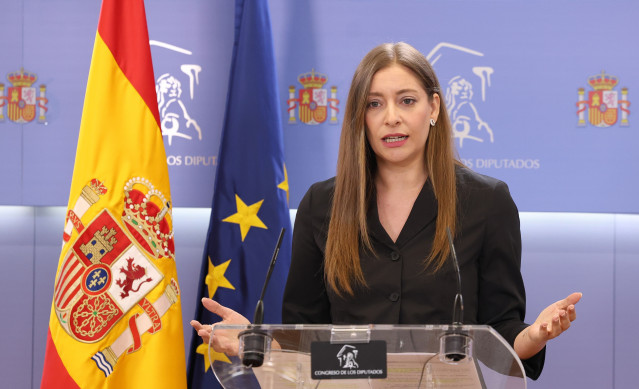La portavoz del PP en el Congreso, Ester Muñoz, durante una rueda de prensa en el Congreso de los Diputados, a 19 de mayo de 2026, en Madrid (España).