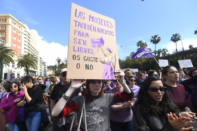 Archivo - Manifestación en Málaga con motivo del 8 de marzo, Día Internacional de la Mujer