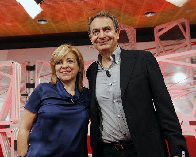 Archivo - La vicesecretaria general del PSOE y el ex presidente socialista, Elena Valenciano y José Luis Rodríguez Zapatero