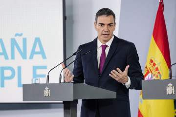 El presidente del Gobierno, Pedro Sánchez durante una rueda de prensa.