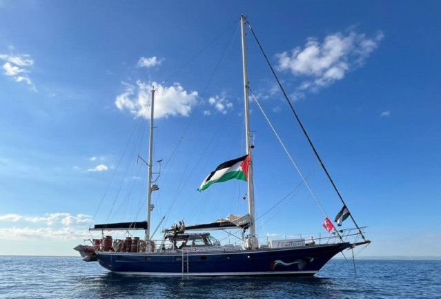 Archivo - El buque 'Madleen'de la Coalición de la Flotilla de la Libertad