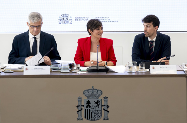 La ministra de Vivienda y Agenda Urbana, Isabel Rodríguez, durante la reunión de la Conferencia Sectorial de Vivienda y Agenda Urbana, en la sede del Ministerio