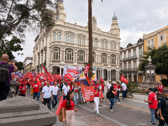 Manifestación de este jueves de CCOO en Las Palmas de Gran Canaria
