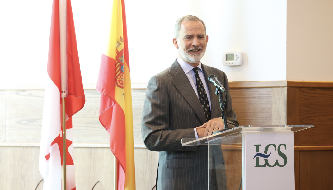 El Rey Felipe VI durante su visita al Lakefield College School, el internado en Canadá en el que estudió el curso 1984-85