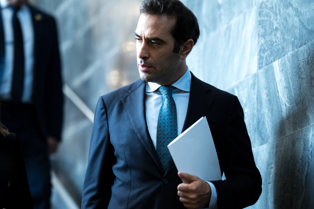 Archivo - El ministro de Economía, Comercio y Empresa, Carlos Cuerpo, durante el Encuentro Empresarial España-Irak, en la Cámara de Comercio, a 28 de noviembre de 2024, en Madrid (España).